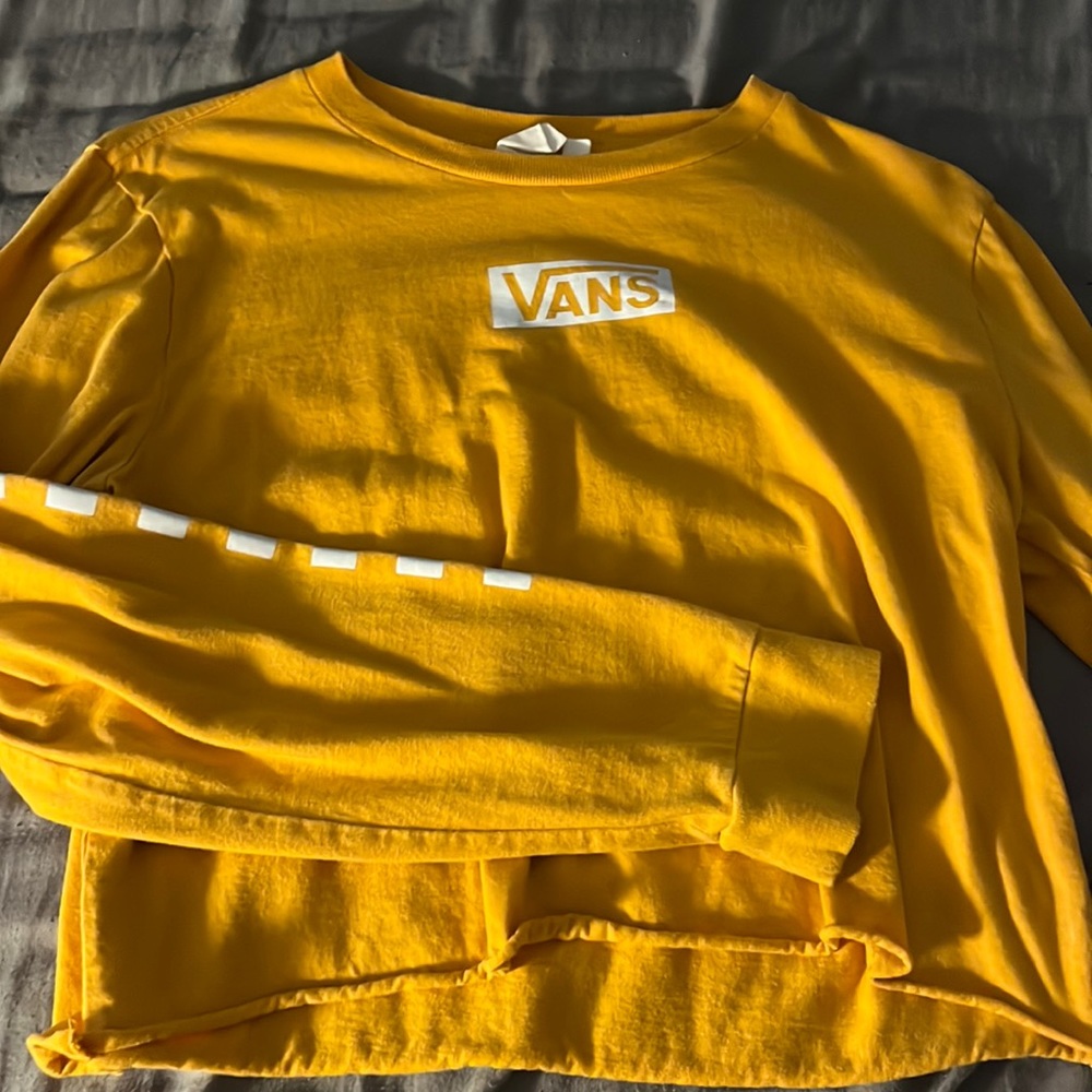 Yellow mustard cropped vans long sleeve